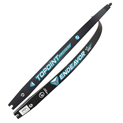 TOPOINT ARCHERY Endeavor Recurve Bow Limbs - ILF Compatible, 16-44LBS in 2# Increments, Compressed Fiber Glass & Hard Maple (66