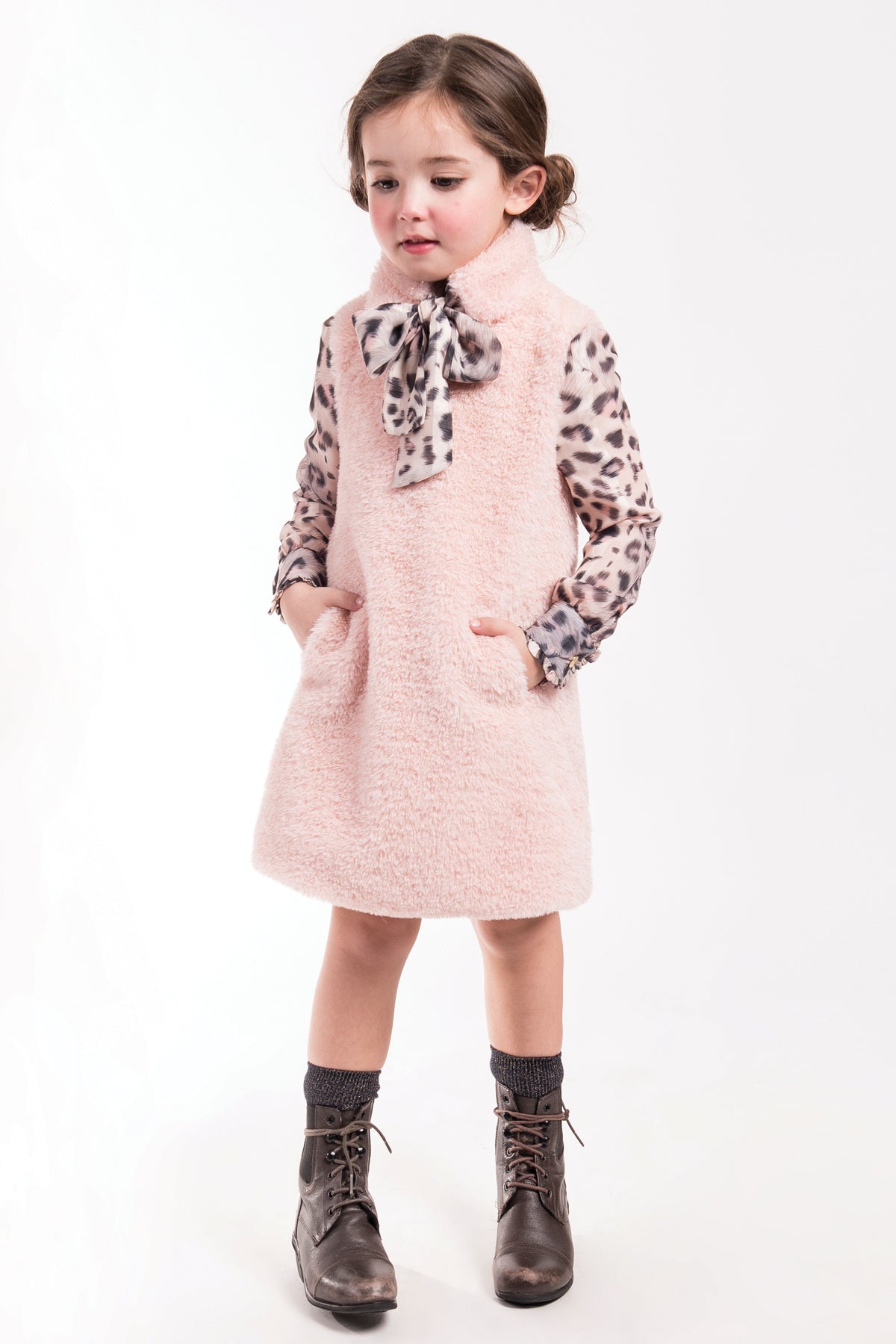 Imoga Poppy Powder Girls Dress - Cute & Stylish Outfit for Toddler & Kids - Perfect for Parties, School & Special Occasions