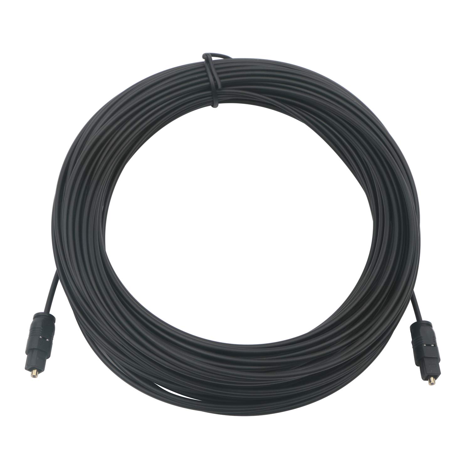 Premium 20ft Optical Audio Cable - TosLink SPDIF Digital Fiber Optic Cable for Home Theater, Sound Bar, TV & Gaming Systems - High-Speed 24K Gold-Plated Connectors (Black)