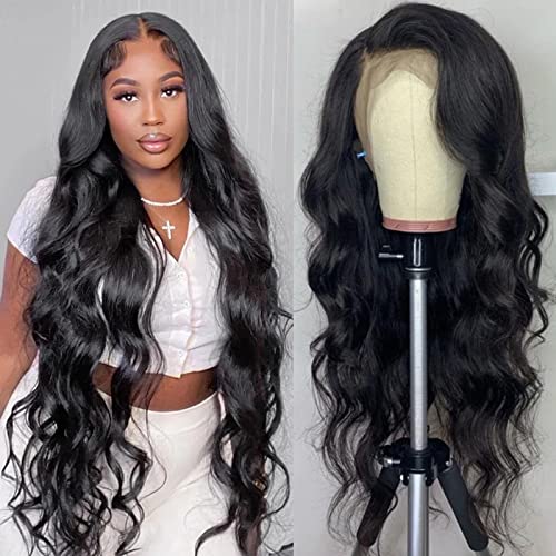 30 Inch HD Lace Front Wigs Human Hair 13x4 Body Wave - 150% Density Glueless Human Hair Wigs for Black Women - Pre Plucked with Baby Hair, Natural Color - Perfect for Daily Wear, Parties, and Special Occasions