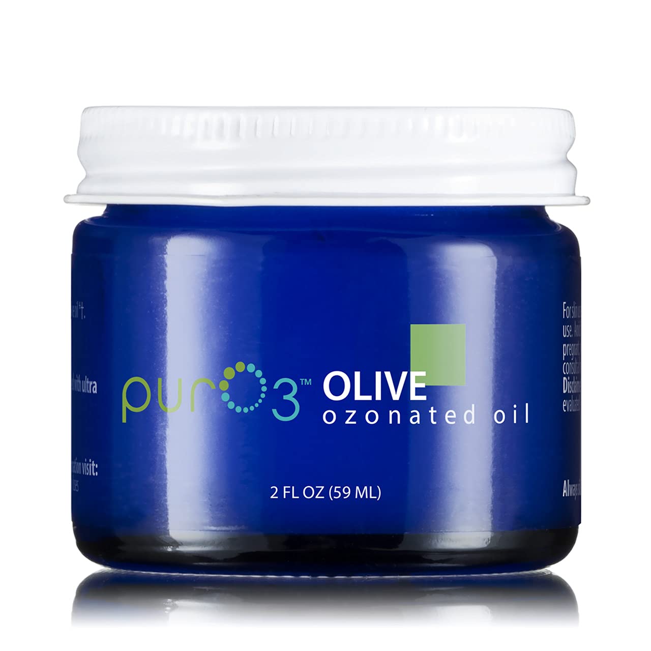 PurO3 Ozonated Olive Oil – Organic, Natural Face & Body Moisturizer – Healing O3 Therapy Salve for Dry Skin, Eczema & Acne – Oxygenated Beauty Cream in Glass Jar (2 oz) – Perfect for Daily Skincare Routine & Post-Treatment Recovery