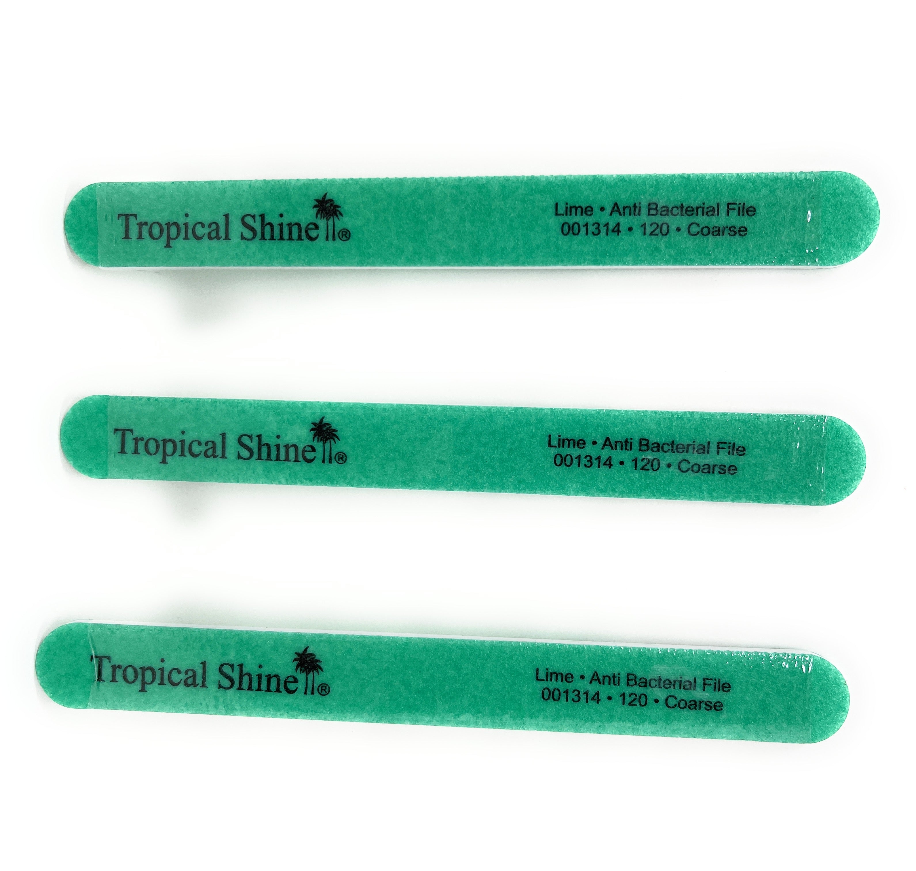 Tropical Shine 120 Grit Washable & Disinfectable Nail File Set - 3 Pack Antibacterial Nail Boards for Fingers & Toes - Perfect for Home Manicures, Pedicures, and Salon Use