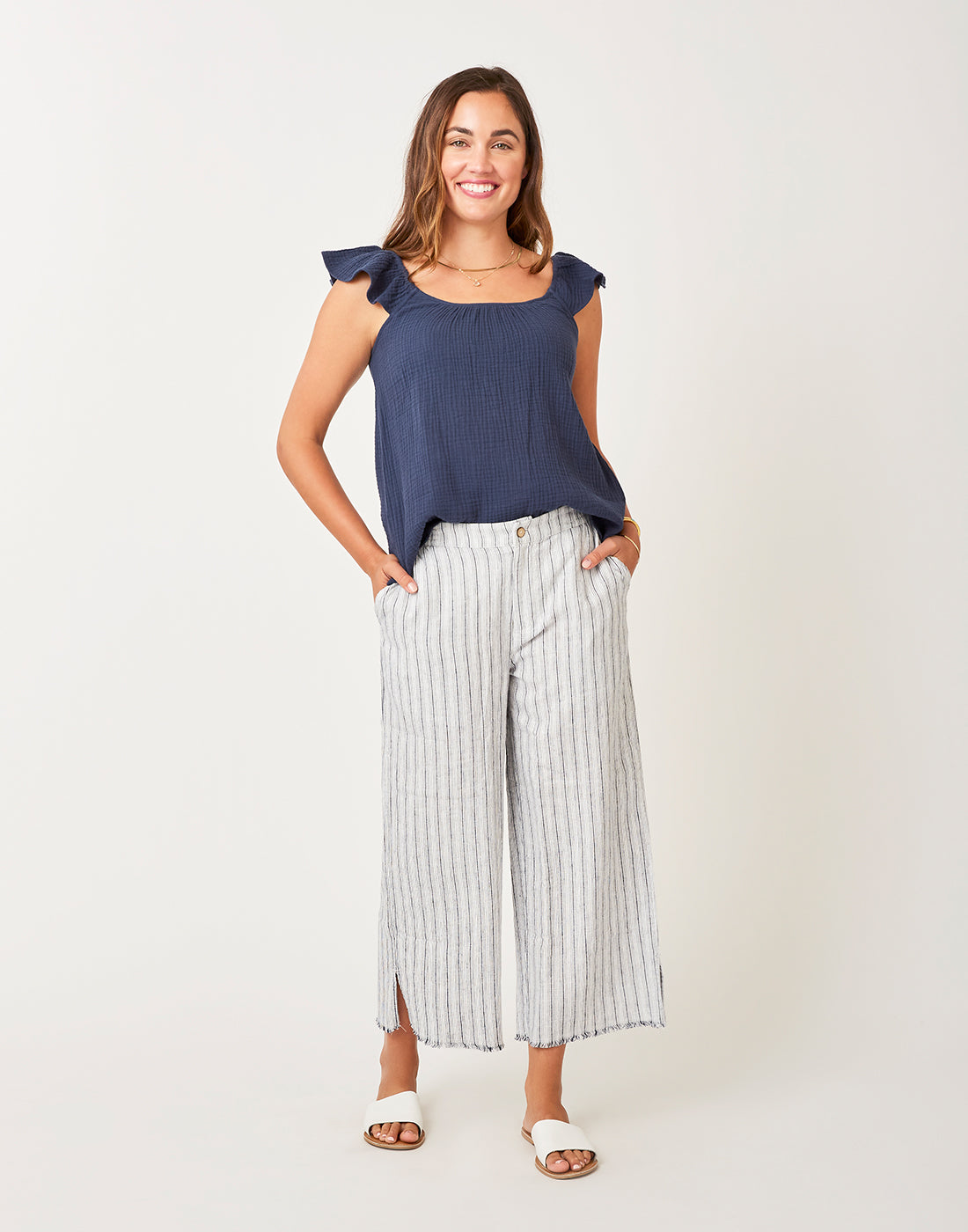 Corrine Top for Women - Navy Blue Blouse - Final Sale - Perfect for Casual Wear, Office Outfits & Evening Events