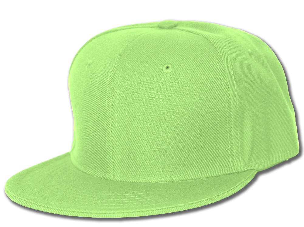 Plain Fitted Flat Bill Hat - Solid & Neon Colors for Streetwear & Sports