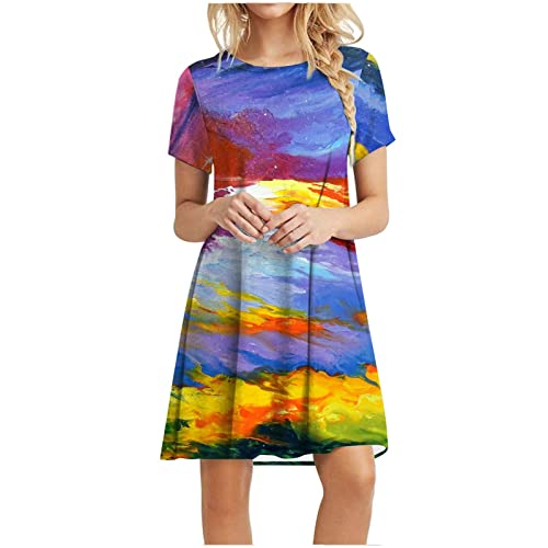 MIANHT Women's Summer Racerback Dress - Casual Sleeveless Swing Maxi Dress for Beach, Vacation & Everyday Wear