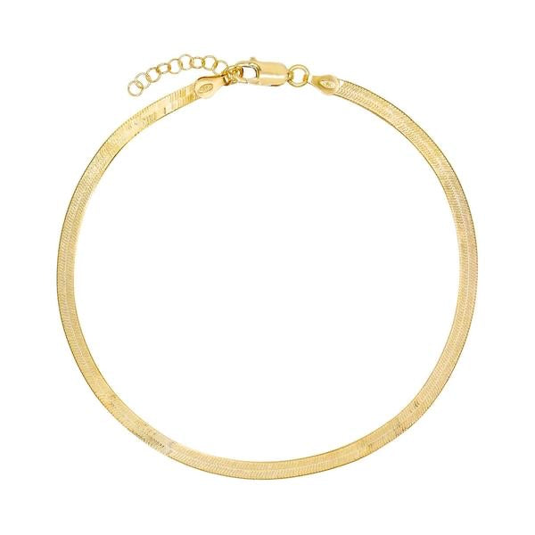 Stylish Herringbone Anklet for Women - Trendy Gold/Silver Ankle Bracelet - Perfect for Beach, Summer & Boho Fashion