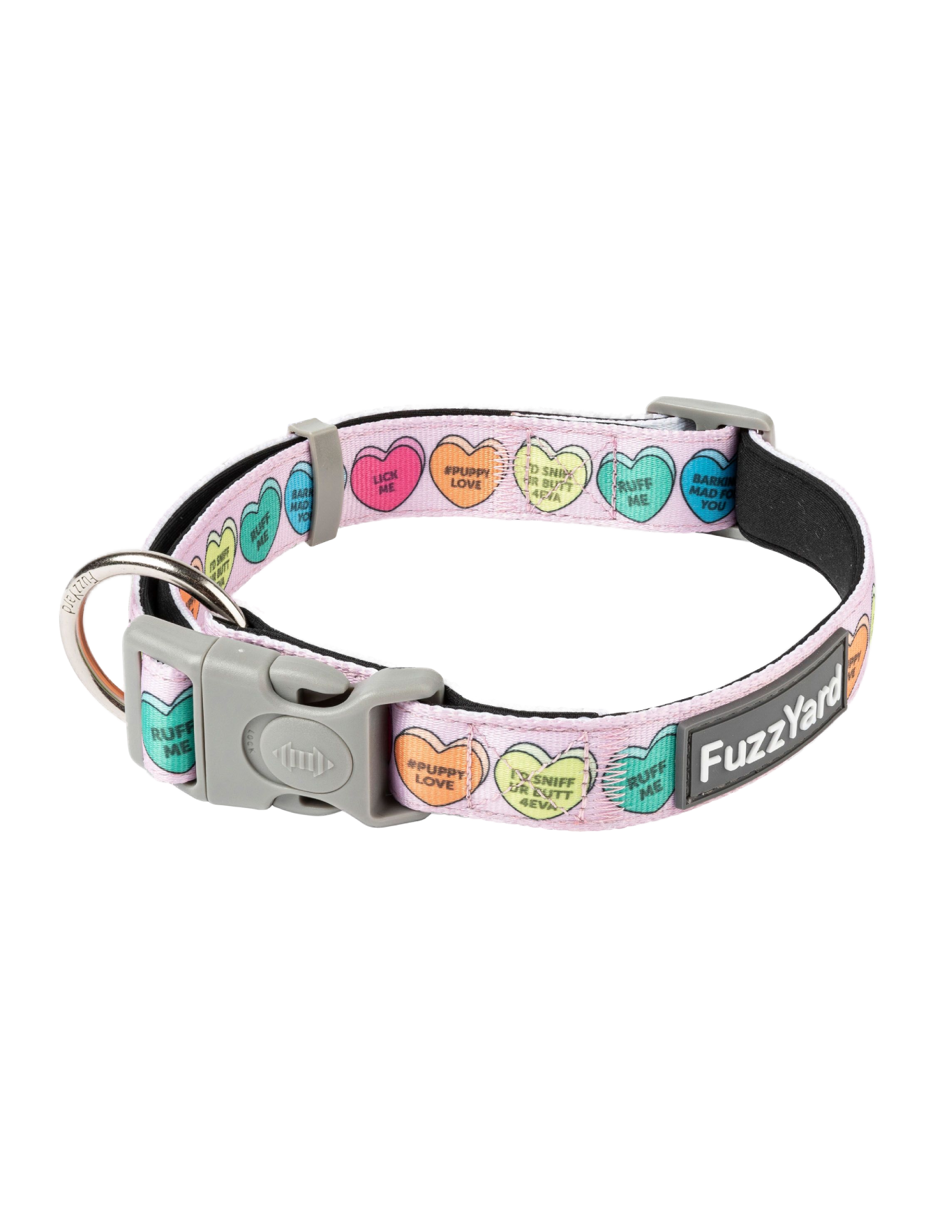 Fuzzyard Adjustable Pet Collar with Candy Hearts Design - Small, Medium, Large - Perfect for Valentine's Day, Daily Walks & Pet Fashion Accessories