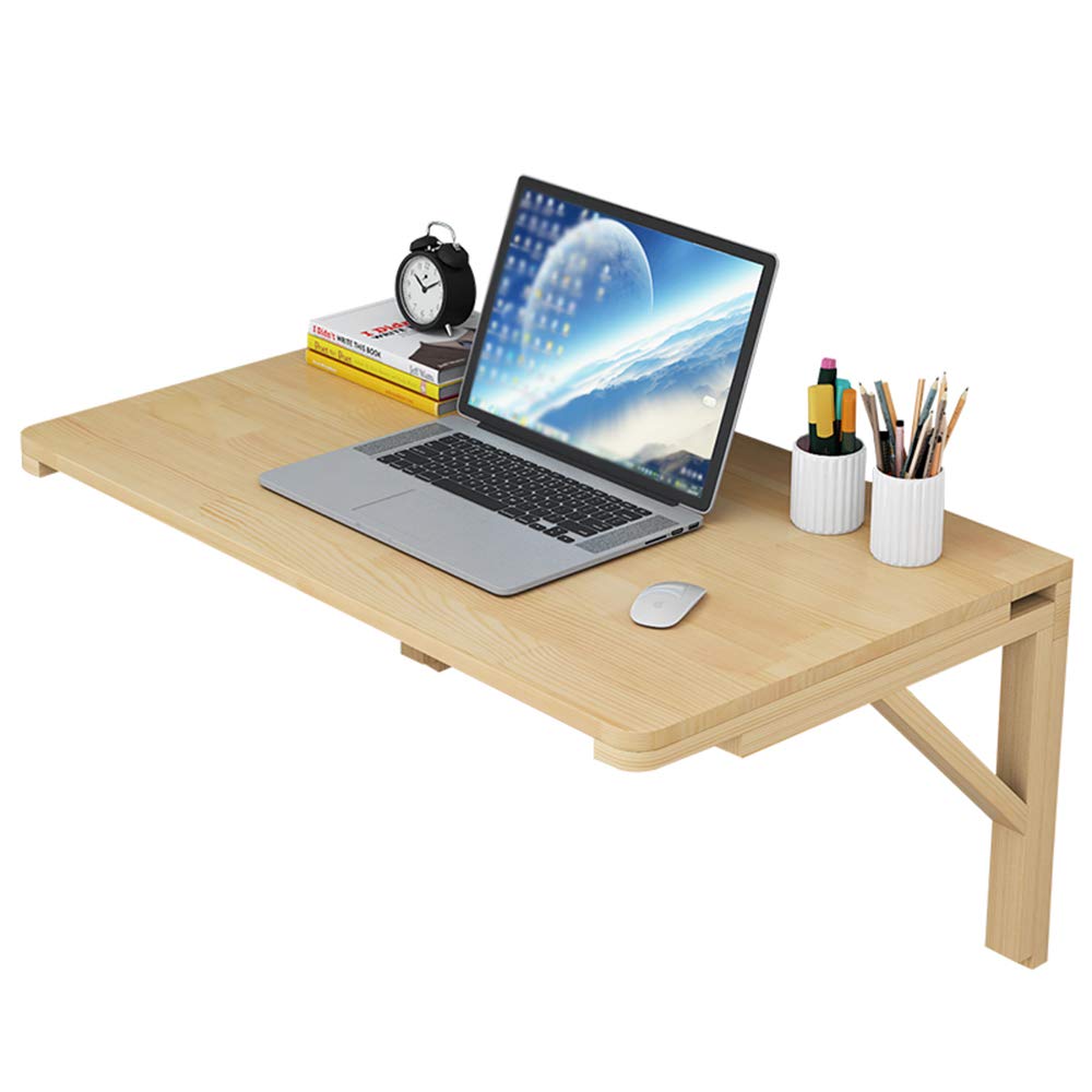 Wall Mounted Folding Computer Desk - Space Saving Foldable Drop Leaf Table for Small Spaces | Perfect for Home Office, Bedroom, Balcony & Kitchen | Compact Workstation Solution