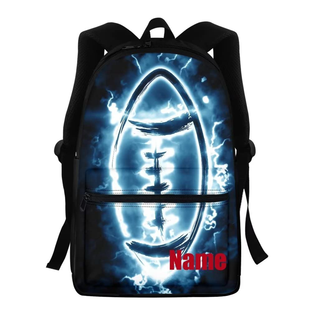 Custom Kids Backpack with Name - American Football Design for School & Sports