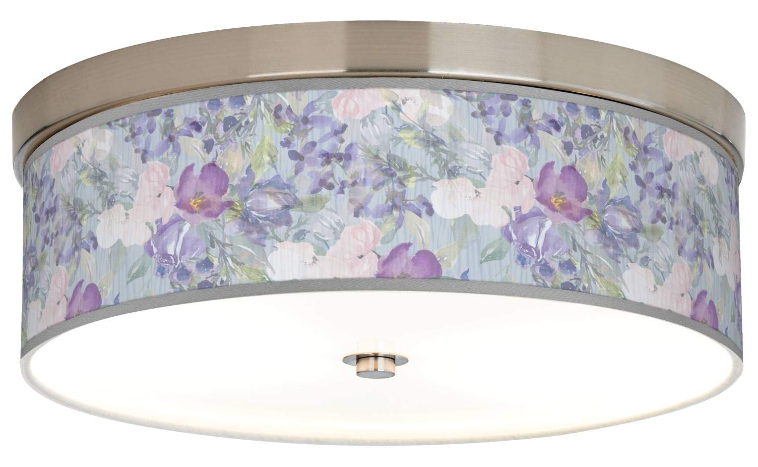 Energy Efficient Ceiling Light with Spring Flowers Giclee Print Shade - Modern Floral Lighting for Living Room, Bedroom & Dining Room