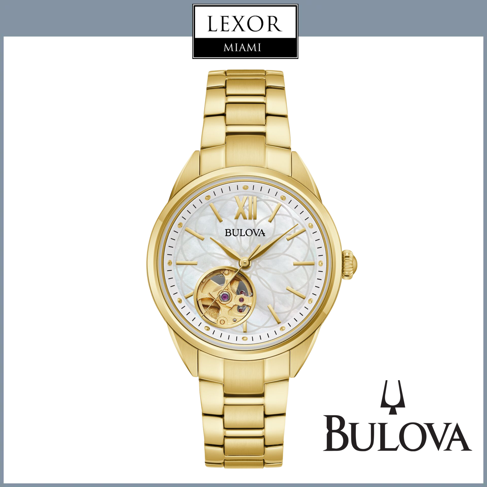 Bulova 97L172 Diamond Dial Luxury Automatic Watch for Men - Elegant Timepiece for Business, Formal Events & Special Occasions