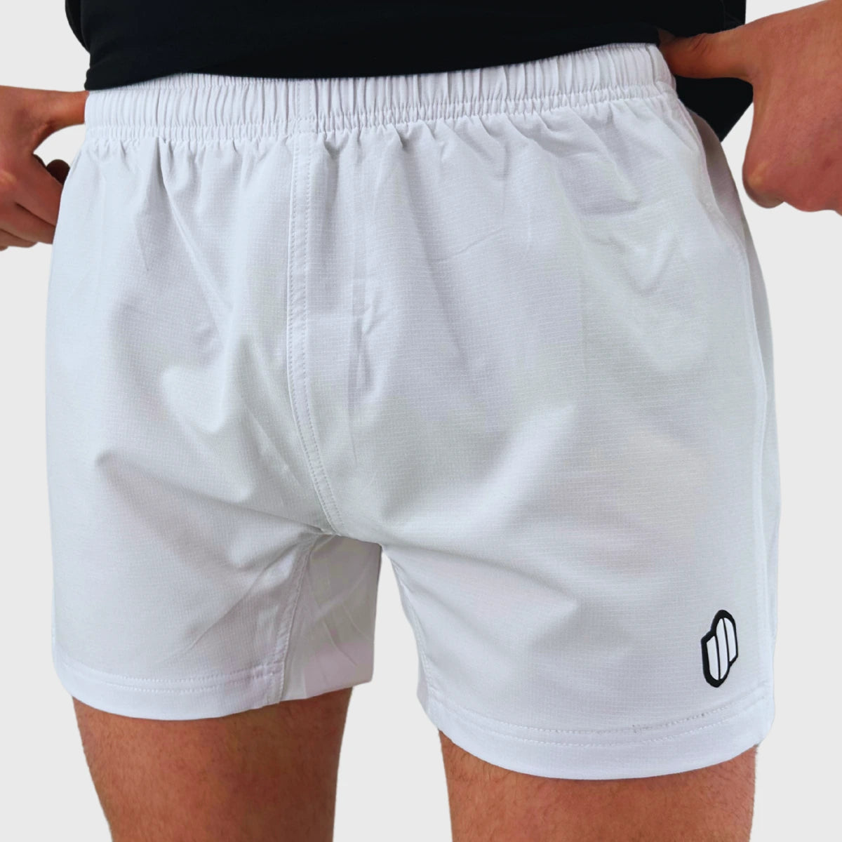 Samurai Men's Training Rugby Shorts - Breathable White Workout Shorts for Rugby, Gym & Sports | High-Performance Athletic Wear for Men