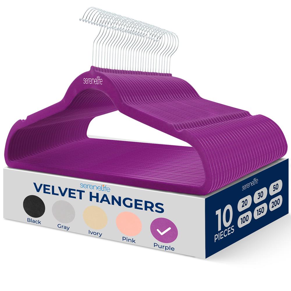 Non-Slip Velvet Hangers for Clothes - 50 Pack, Space Saving Velvet Padded Hangers with Anti-Slip Design for Dresses, Shirts, Pants & Coats - Perfect for Closet Organization & Wardrobe Storage