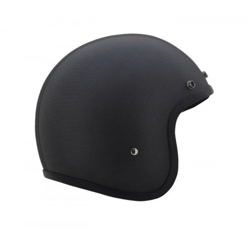 Classic Super Low Profile 3/4 Motorcycle Helmet - Lightweight Carbon Fiber Construction - Matte Black Finish - Perfect for Cruiser & Street Bike Riders - Enhanced Comfort & Safety for Daily Commuting & Long Rides