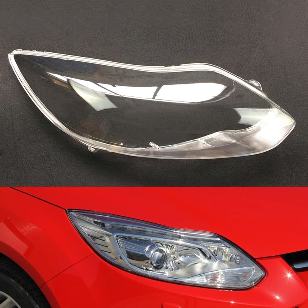 Replacement Headlight Cover for Ford Focus 2012-2014 - Clear Lens Headlamp Shell Caps - OEM Fit Auto Parts - Perfect for Night Driving & Foggy Conditions