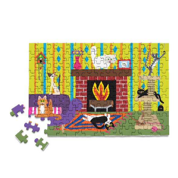 150 Piece Cat House Jigsaw Puzzle for Adults & Kids - Fun Family Activity, Home Decor & Gift Idea for Cat Lovers