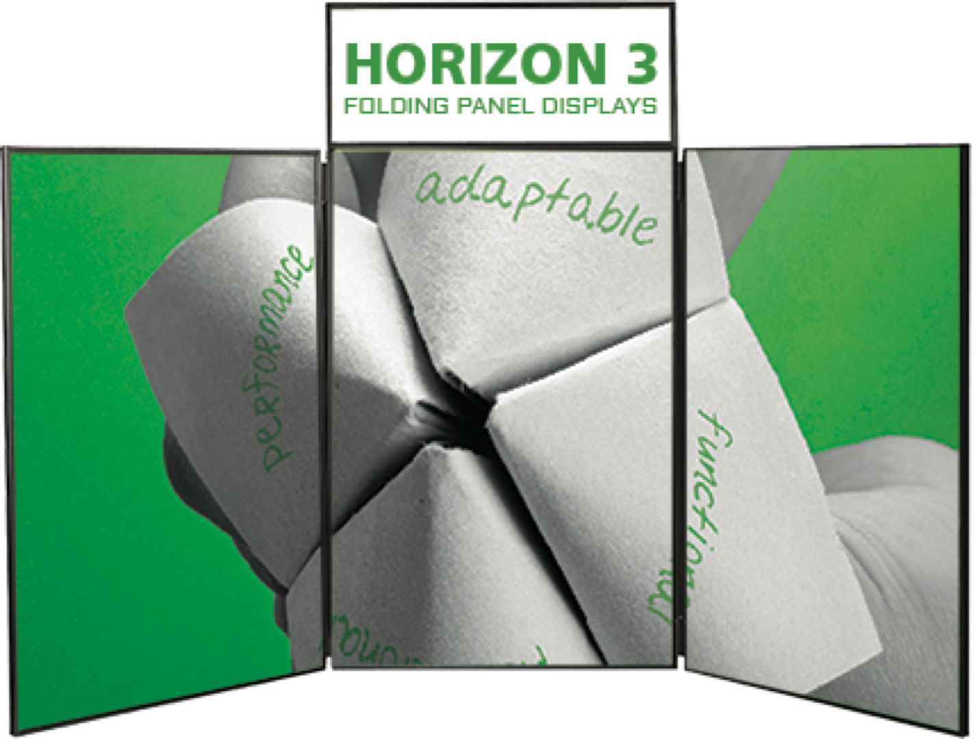 Horizon 3 Folding Panel Display - Portable Trade Show Booth for Exhibitions, Events & Retail Stores | Lightweight & Easy Setup Backdrop Solution