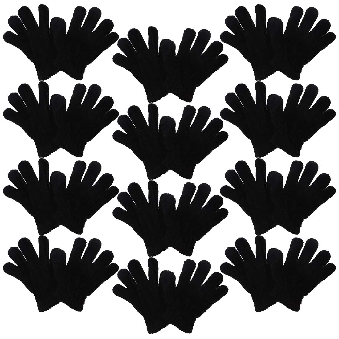 Chenille Kids Gloves Warm Winter Gloves - Set of 12 for Outdoor Play, Snow Activities, and School Recess
