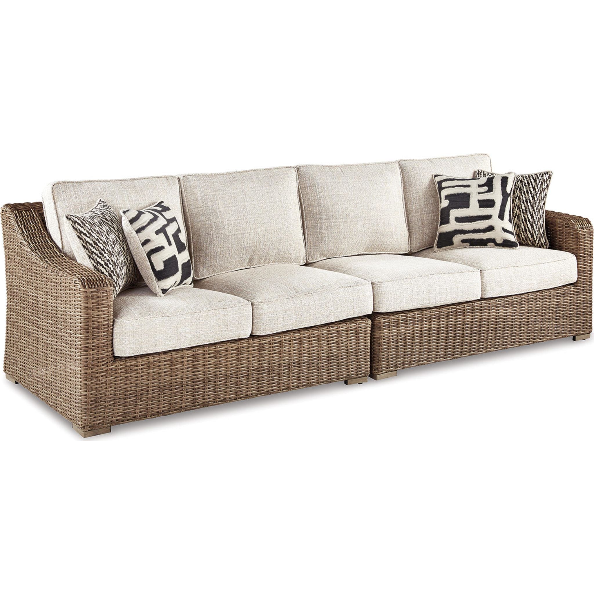 Beachcroft 2-Piece Outdoor Modular Sectional Sofa Set - Water-Resistant Patio Furniture for Backyard, Poolside & Garden Relaxation