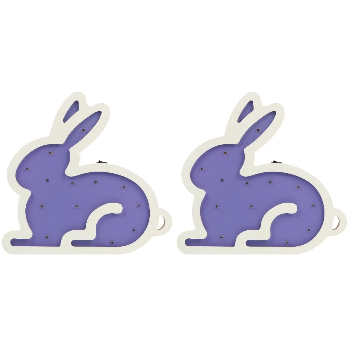 Uonlytech Kids Room Decor - 2 Pack Rabbit LED Night Light for Desk & Nursery, Cute Bunny Shape Night Lamp for Children's Bedroom, Sleep Aid & Nursery Decor