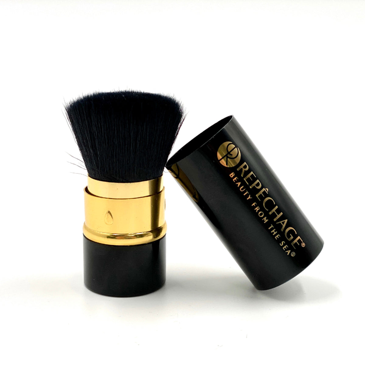 Premium Retractable Powder Brush for Makeup - Travel-Friendly & Portable Kabuki Brush for Loose & Pressed Powder - Perfect for On-the-Go Touch Ups & Professional Makeup Application