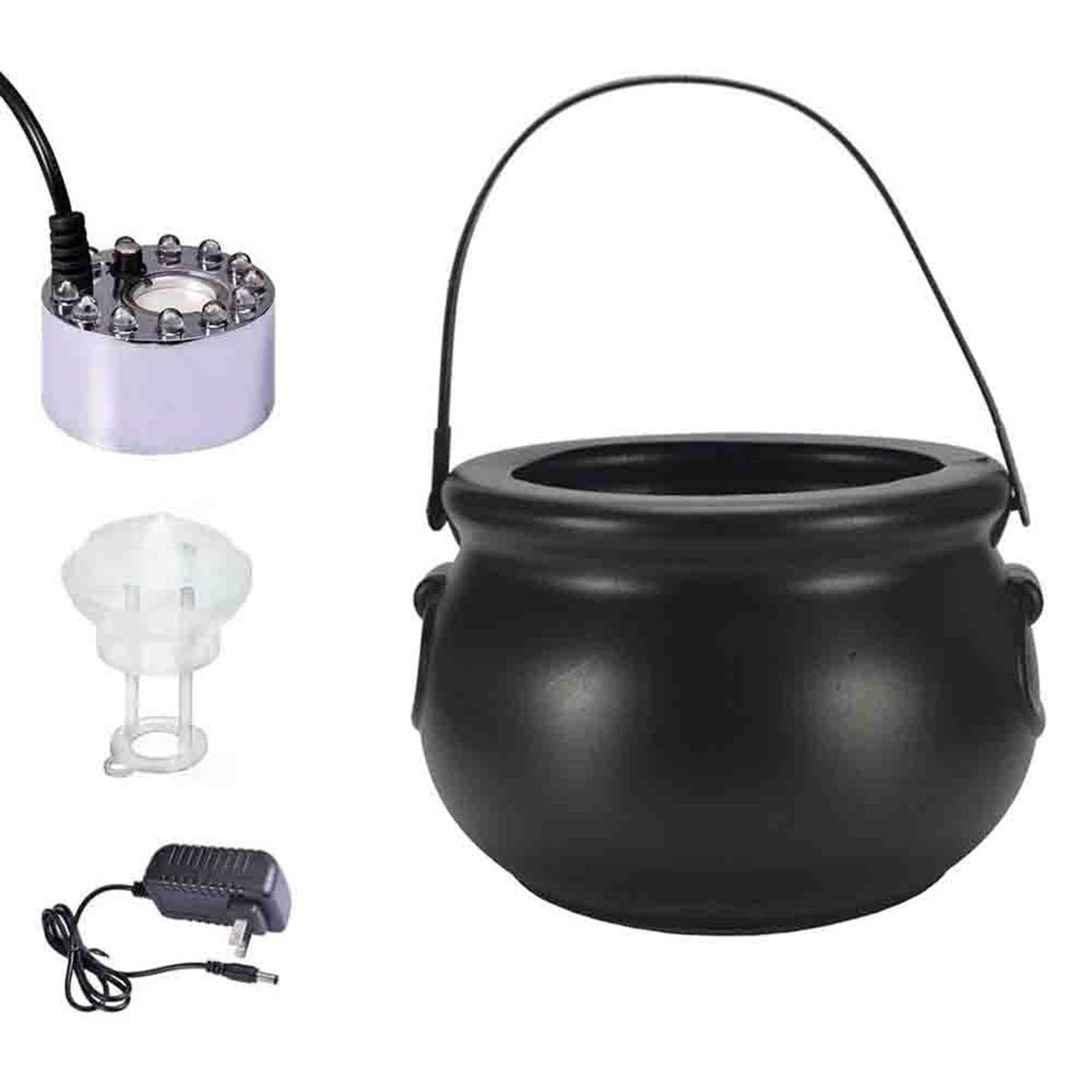 SUMDUINO Halloween Witch Cauldron with 12 LED Lights & Fog Maker - Indoor/Outdoor Mist Machine for Spooky Decor, Witch Pot Sprayer, Pond Fogger - Perfect for Halloween Parties, Haunted Houses & Themed Events