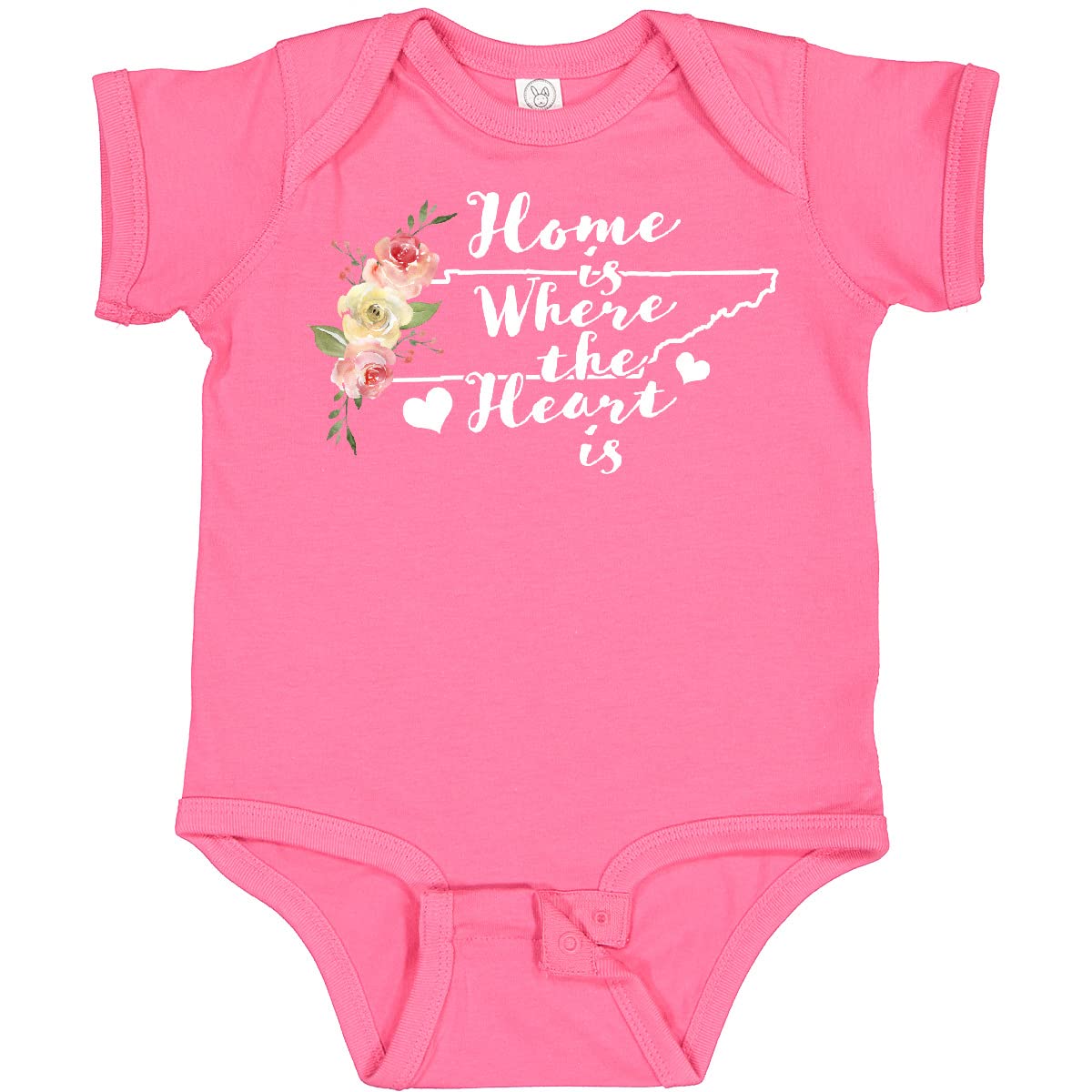 Inktastic Tennessee Home is Where The Heart is Watercolor Baby Bodysuit - Soft Cotton Onesie for Newborns & Infants - Perfect for Family Photos, Gifts & Everyday Wear
