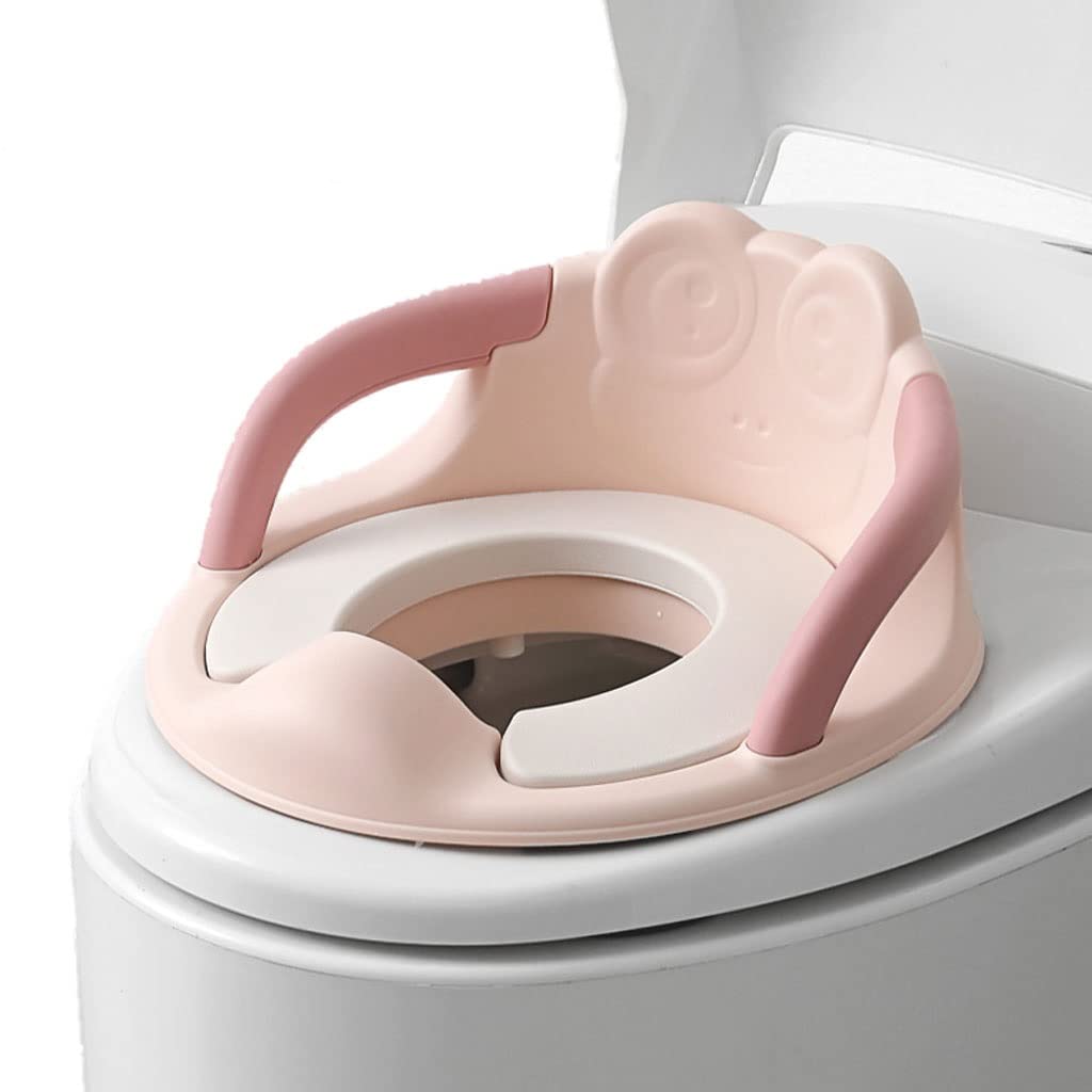 LUVADU ZCX Baby Potty Training Toilet Seat for Toddlers - Soft PU Cushion with Safety Handles for Boys & Girls | Pink Color | Ideal for Home, Daycare & Travel Use