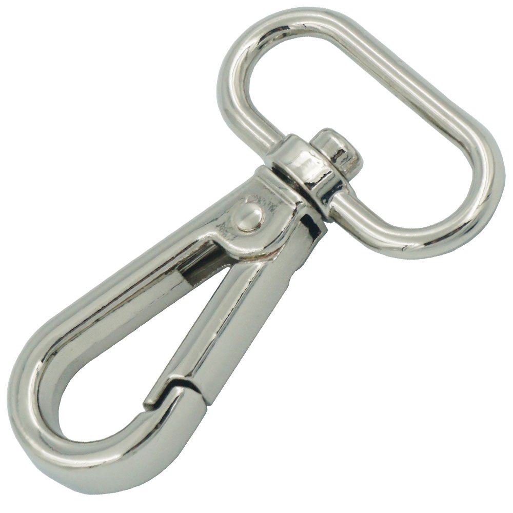 Bluemoona 10 Pcs 25mm 1 Inch Swivel Snap Hook Clips - Nickel Plated Trigger Key Rings for Purse, Backpack, Dog Leash & DIY Crafts