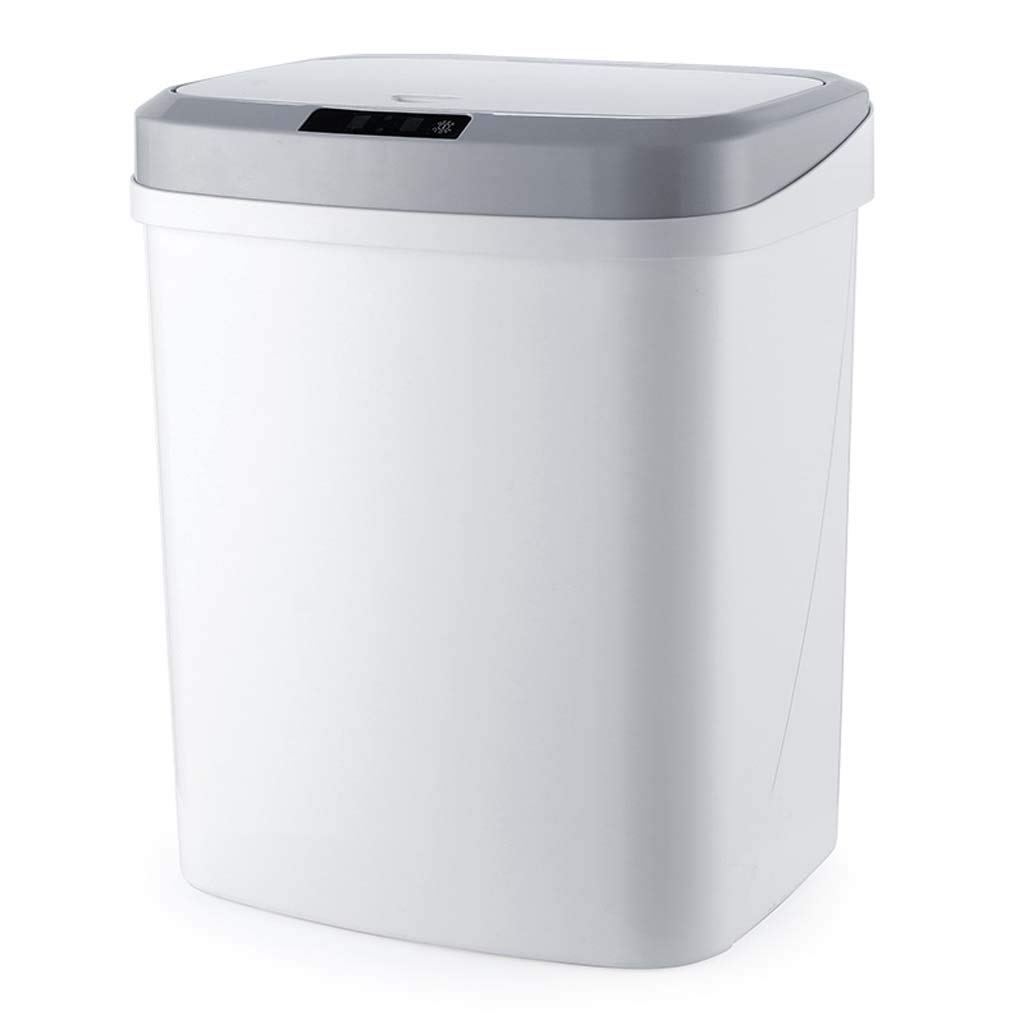 Smart Automatic Sensor Trash Can - Hands-Free Motion Activated Garbage Bin for Kitchen, Living Room, Bedroom & Bathroom - White Touchless Waste Basket with Kick Pedal & Lid Combo Set - Perfect for Hygienic Home, Office & Commercial Spaces