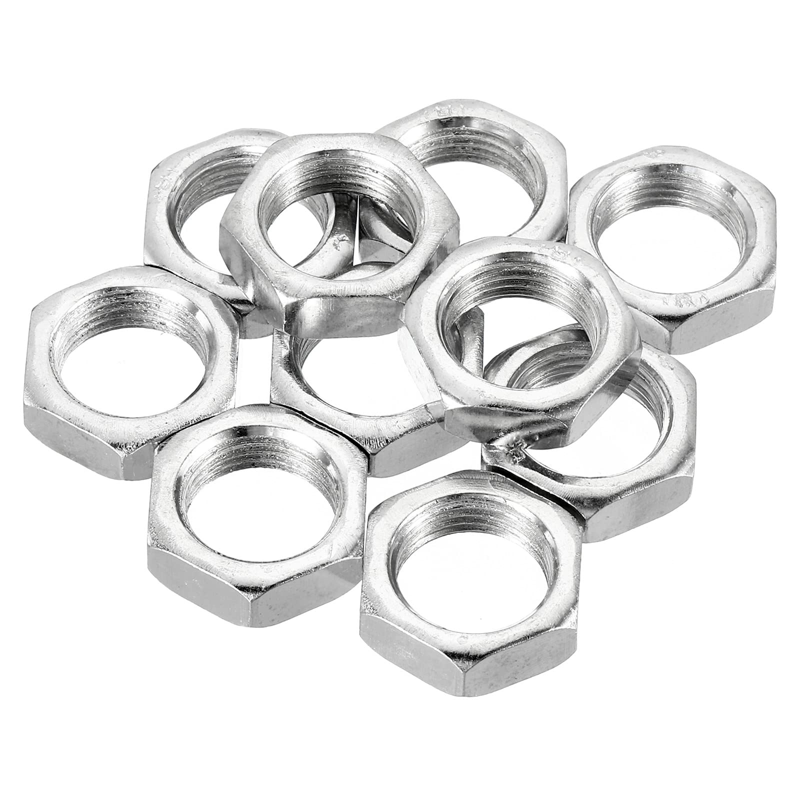 PATIKIL M18 x 1.5 Steel Hex Nuts - 10 Pack Metric Thread Zinc Plated Fasteners (8mm Height) - Durable Hardware Nuts for Automotive, Machinery & DIY Projects