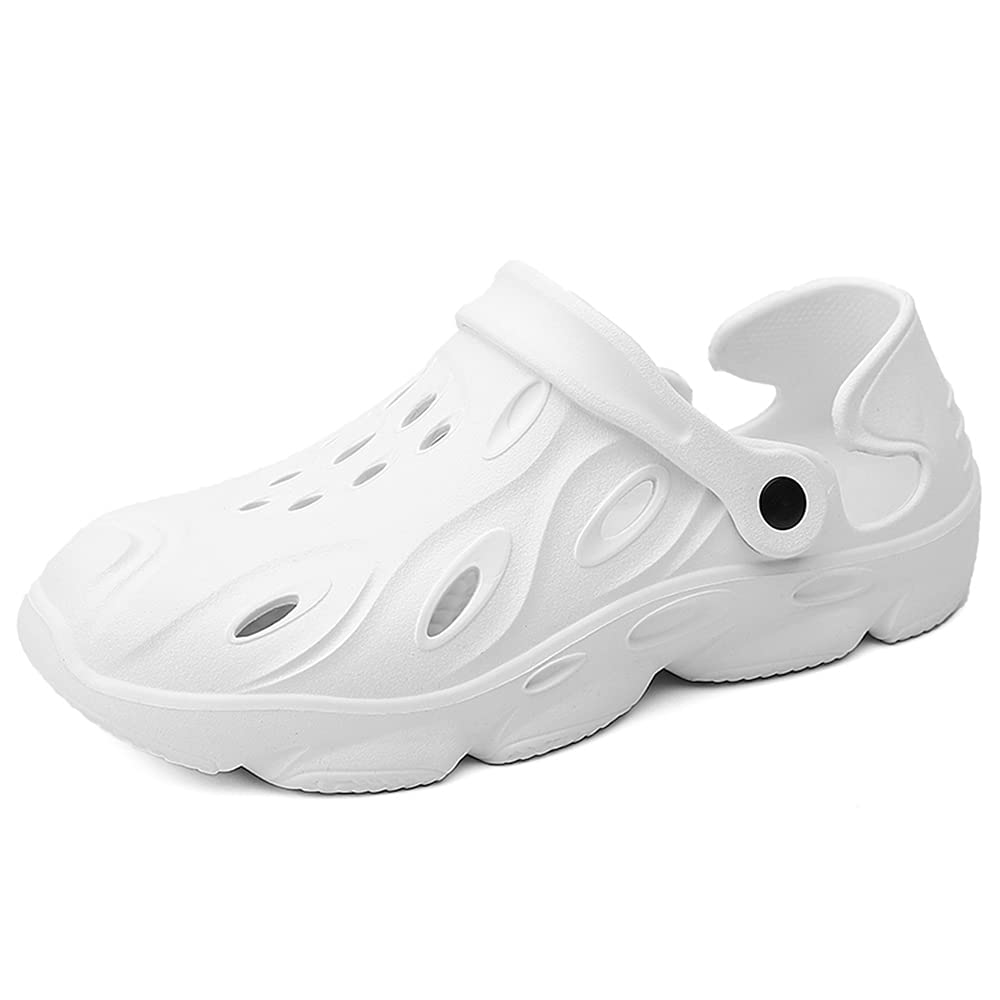 **Men's & Women's Lightweight Sports Sandals – Breathable Outdoor Hiking Shoes, Indoor Slippers, Beach & Garden Clogs – Comfortable for Walking, Travel & Water Activities (White, Size 9)**