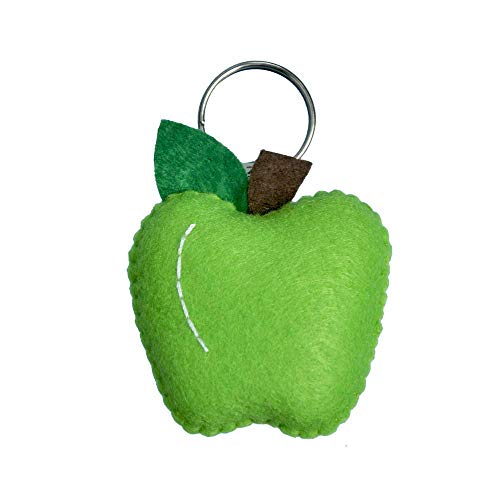 Handmade Green Apple Felt Keychain - Perfect for Gifts & Bag Charms