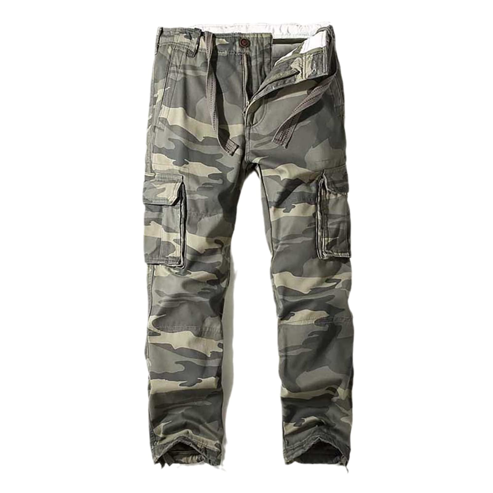 Men's Military Cargo Pants - Camouflage Loose Fit Joggers, Heavy Duty Warm Trousers for Casual Streetwear & Outdoor Activities | Army Style Comfort for Hiking, Camping & Everyday Wear