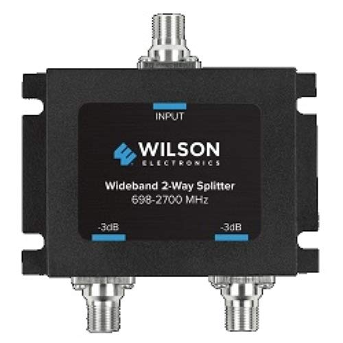Wilson Electronics 2-Way 75 Ohm Coaxial Cable Splitter -3dB F-Female Connector for TV Antenna & Satellite Signal Distribution - Perfect for Home Theater & Cable TV Setup
