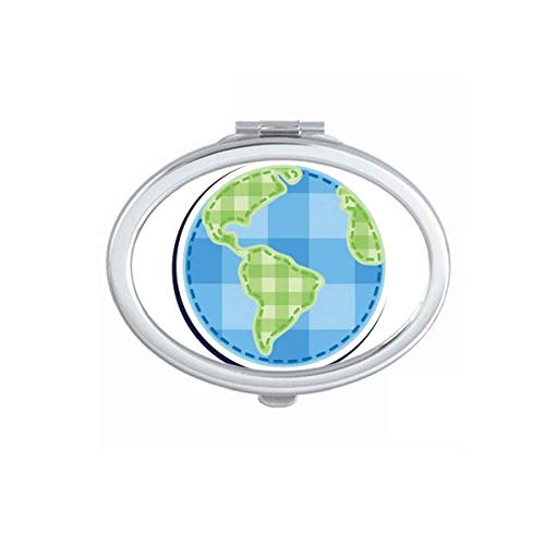 DIYthinker Universe & Alien Earth Art Deco Handmade Portable Folding Mirror - Double-Sided Cosmetic & Glasses Mirror for Travel, Makeup, and Home Decor