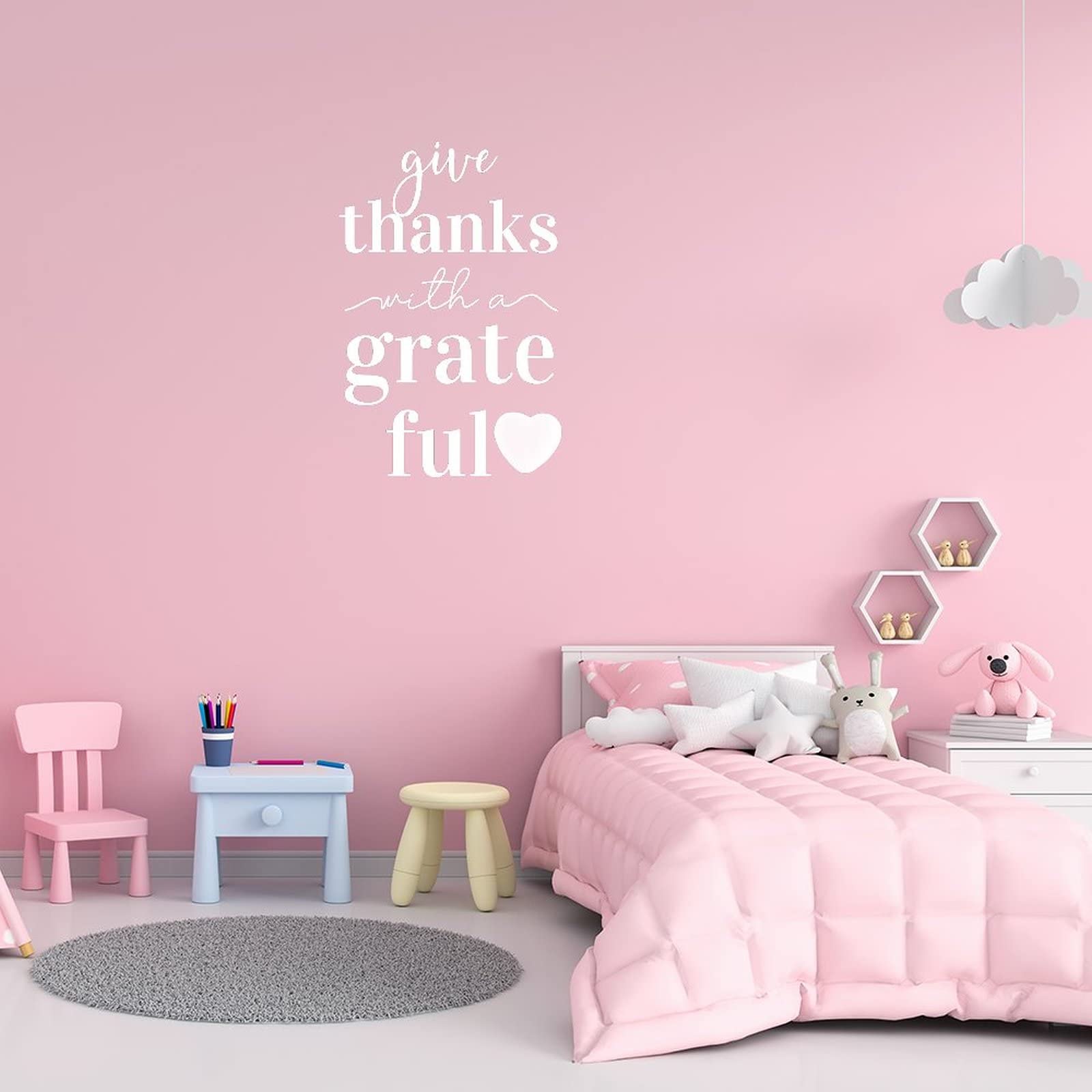 Grateful Heart Wall Decal - Kitchen, Bedroom, Living Room Decor