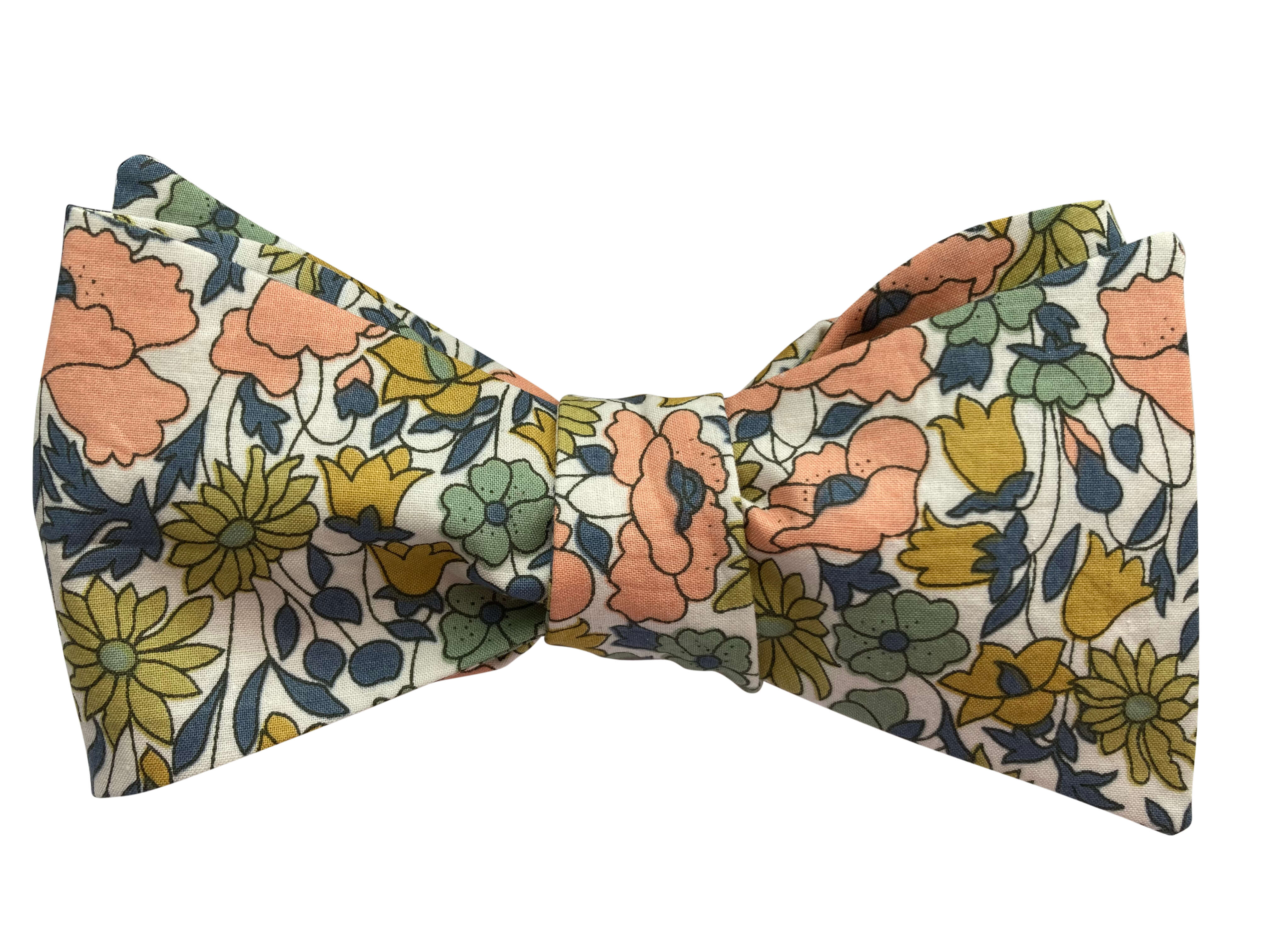 Pastel Floral Bow Tie for Men - Elegant Wedding, Prom & Formal Event Accessories - Soft Pink & Blue Floral Pattern Necktie for Groom, Bridal Party & Special Occasions