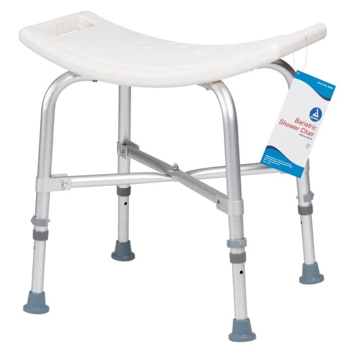 Dynarex 10325-4 Heavy Duty Bariatric Shower Chair Without Back - White, 20