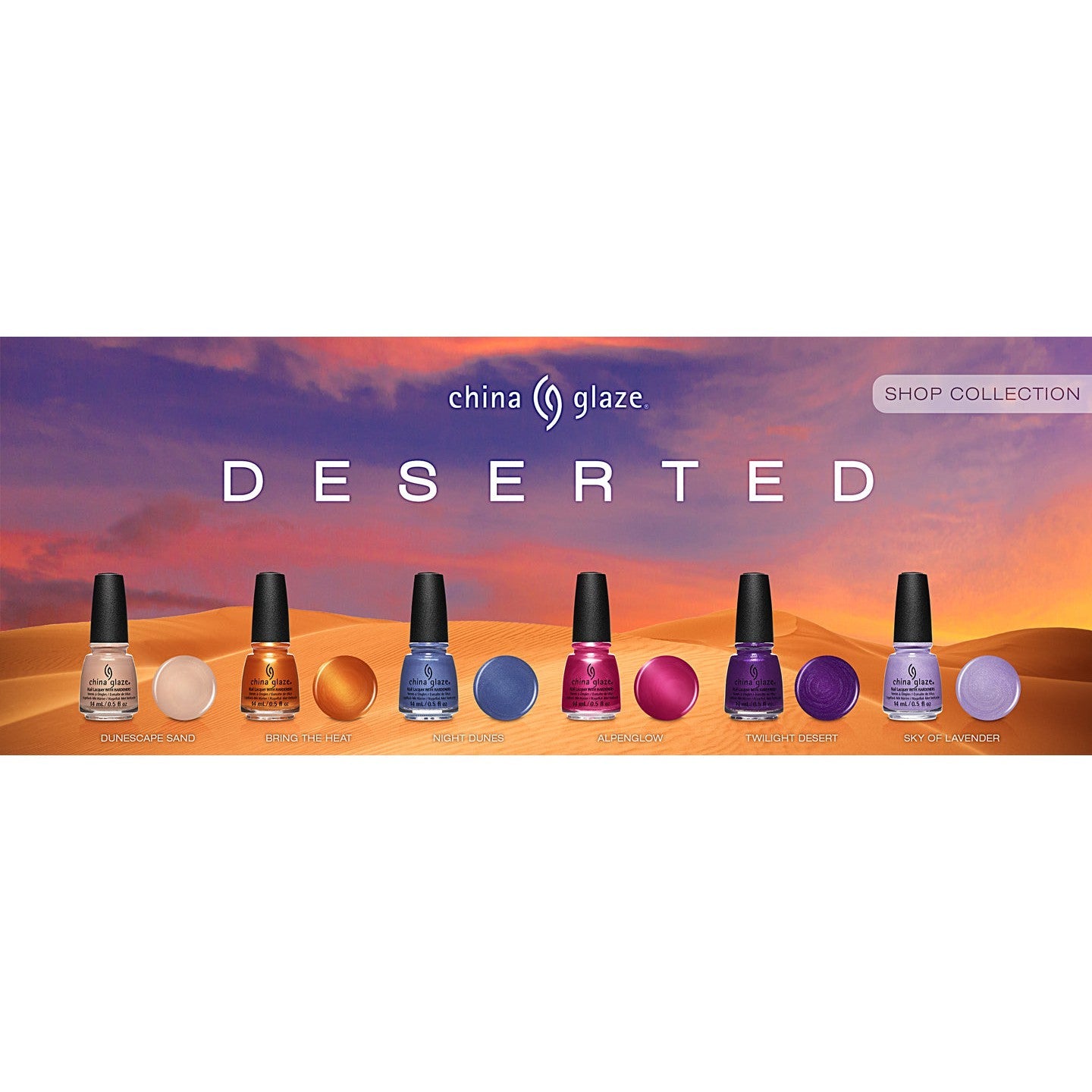 China Glaze Deserted Collection Nail Polish - Long Lasting, High Shine Finish for Salon-Quality Manicures at Home | Perfect for Everyday Wear, Special Occasions & Nail Art Designs