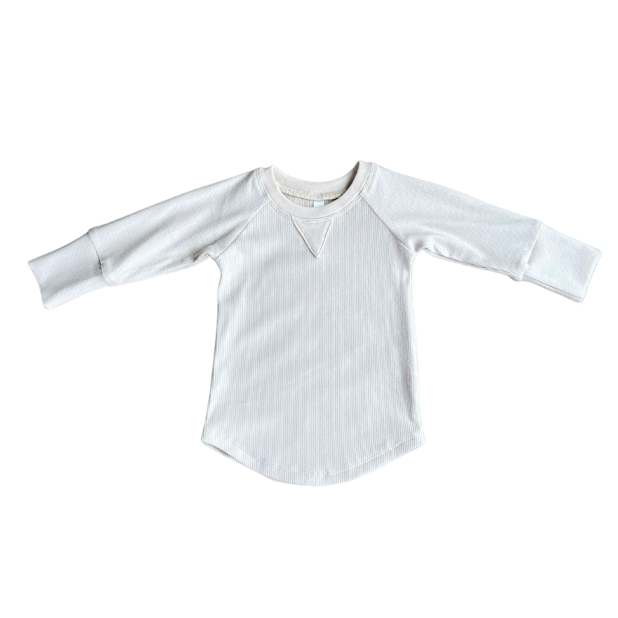 Babysprouts Ribbed Long Sleeve Baby Top - Soft Cotton Cream Bodysuit for Infants & Toddlers - Perfect for Playdates, Family Photos & Everyday Comfort