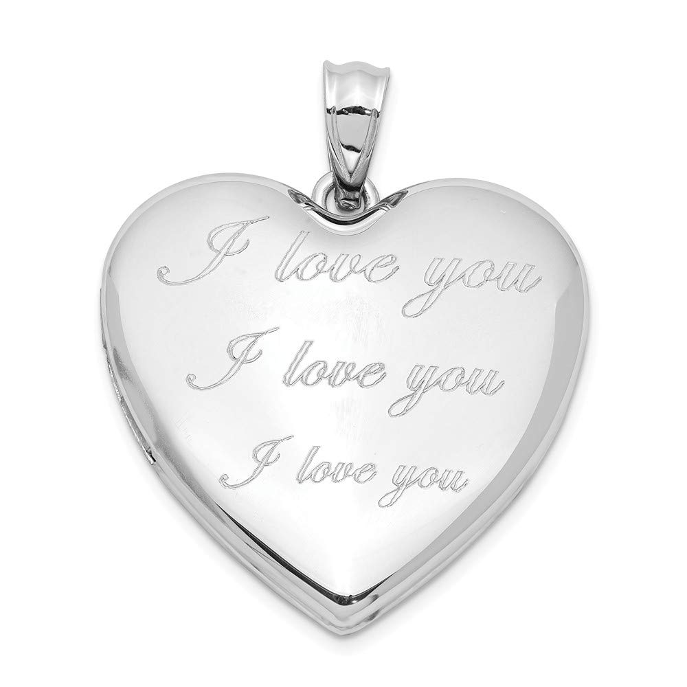925 Sterling Silver Rhodium-Plated Heart Locket Pendant - I Love You Keepsake & Memorial Ash Holder - Perfect for Anniversaries, Valentine's Day & Remembrance Jewelry
