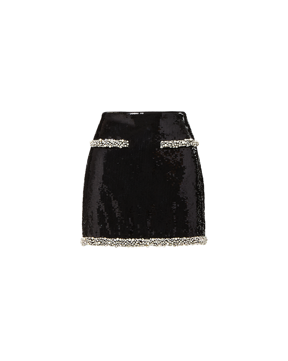 Perry Pearl Trim Sequin Skirt for Women - Elegant Sparkly Party Skirt for Night Out, Holiday, and Special Occasions