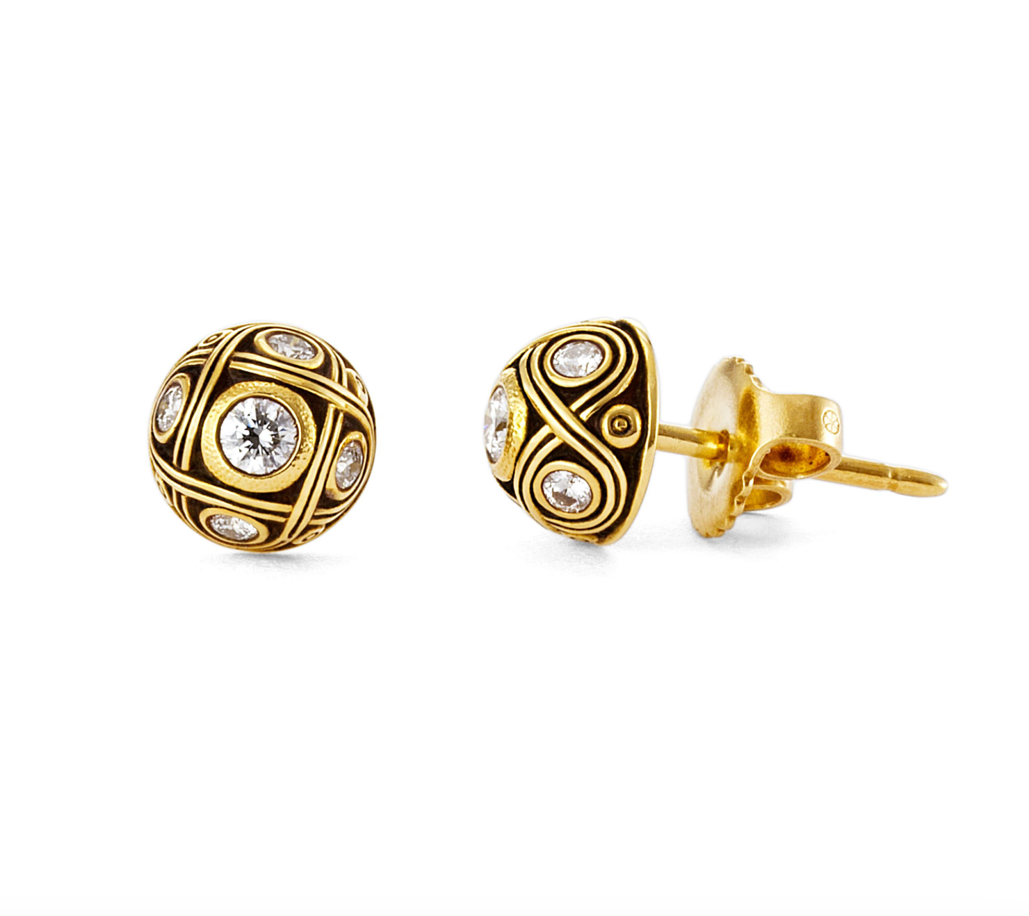 Alex Sepkus Half Dome Stud Earrings - 14K Gold Plated Elegant Jewelry for Women, Perfect for Parties, Weddings & Everyday Wear