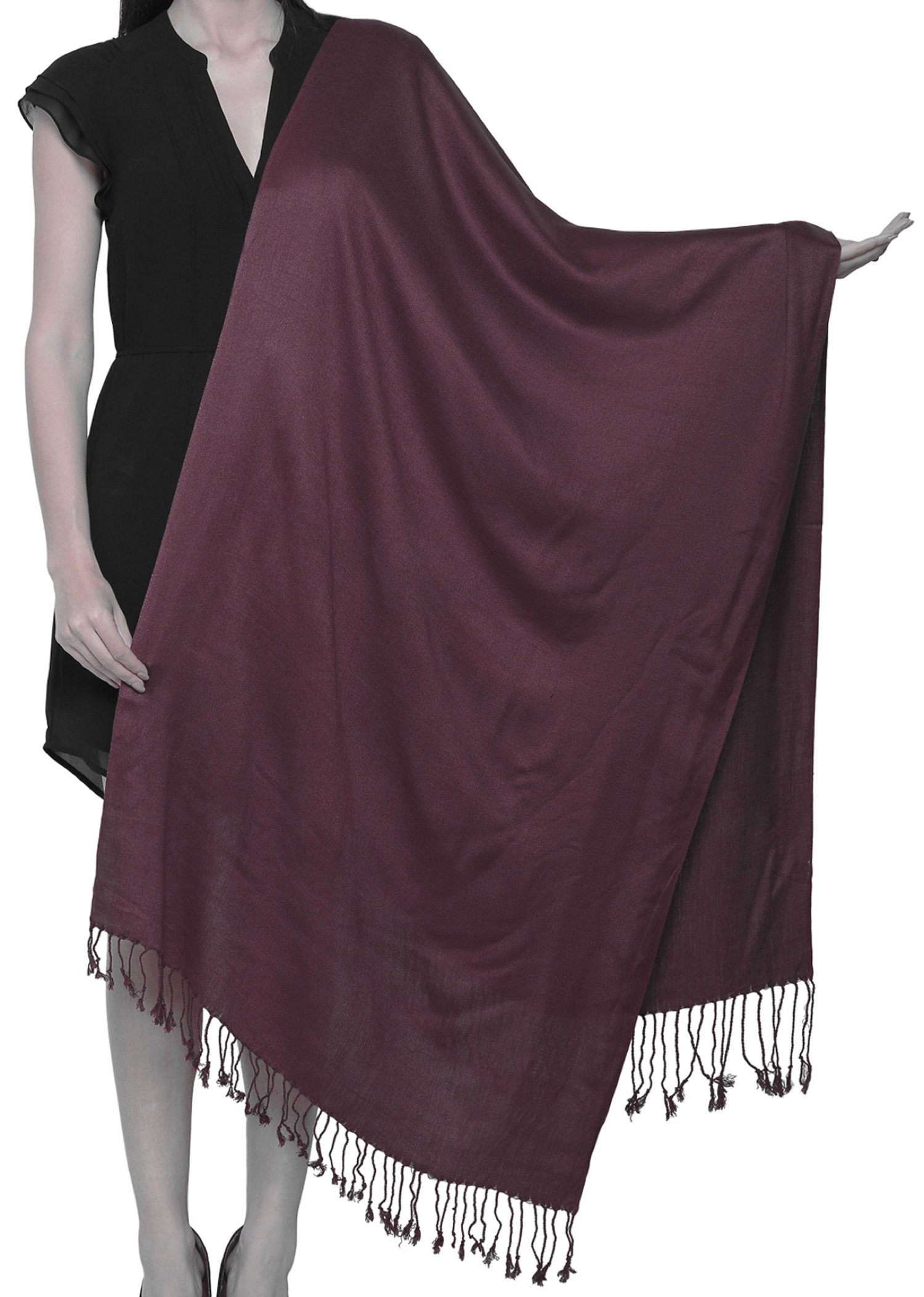 Unisex Plain Pashmina Scarf Shawl Wrap - 100% Viscose Soft Lightweight Stole for Women & Men - Fashion Accessory for Winter, Fall, Office & Travel