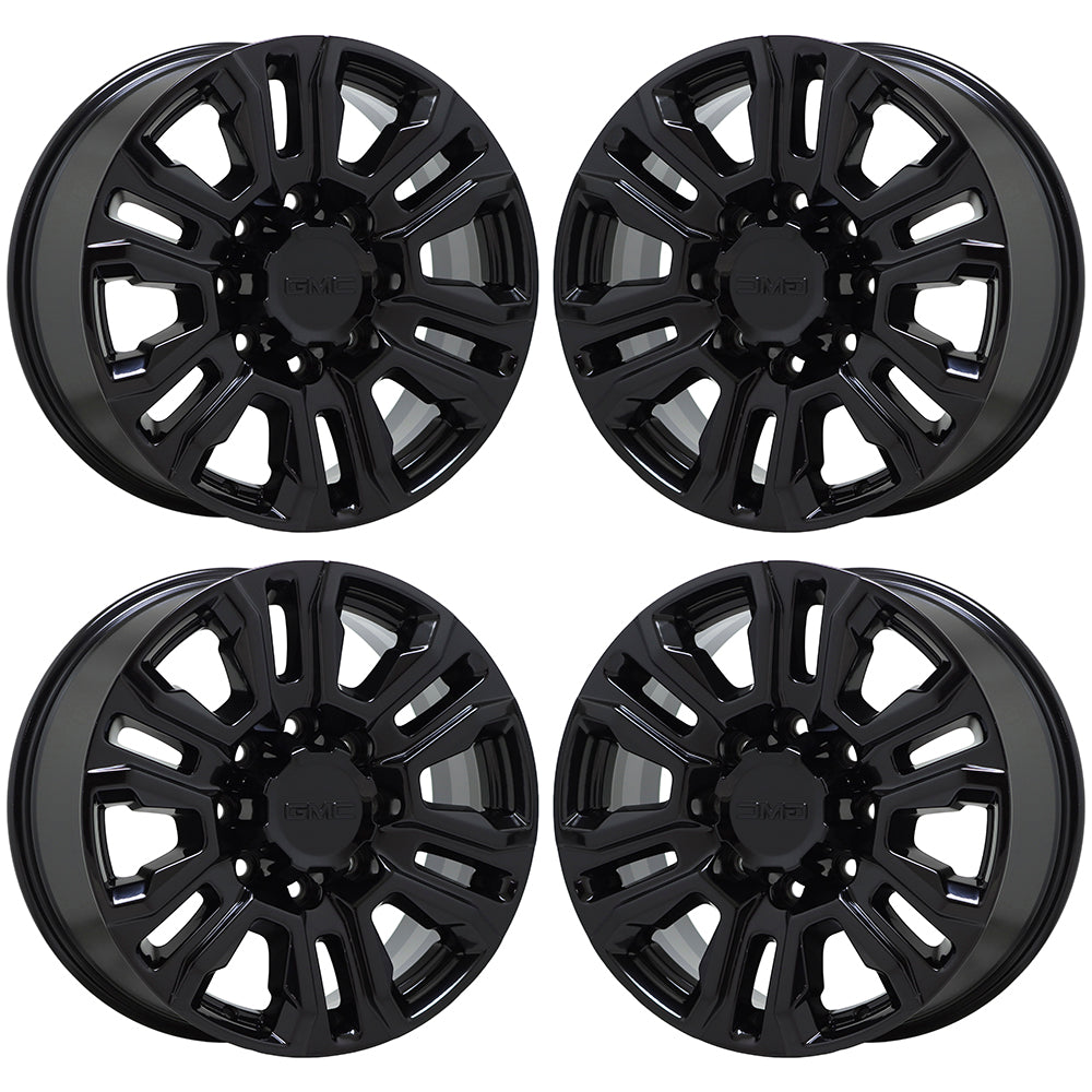 20 GMC Sierra Denali 2500 3500 OEM Factory Black Wheels Rims Set 5957 - Perfect for Off-Roading & Truck Upgrades