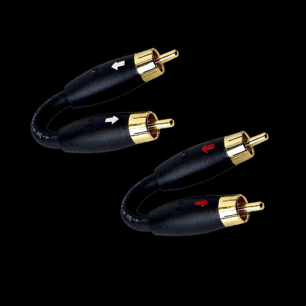 AudioQuest PreAmp Jumpers - High-Quality Gold-Plated RCA Connectors for Stereo Systems | Perfect for Home Theater & Hi-Fi Audio Setups