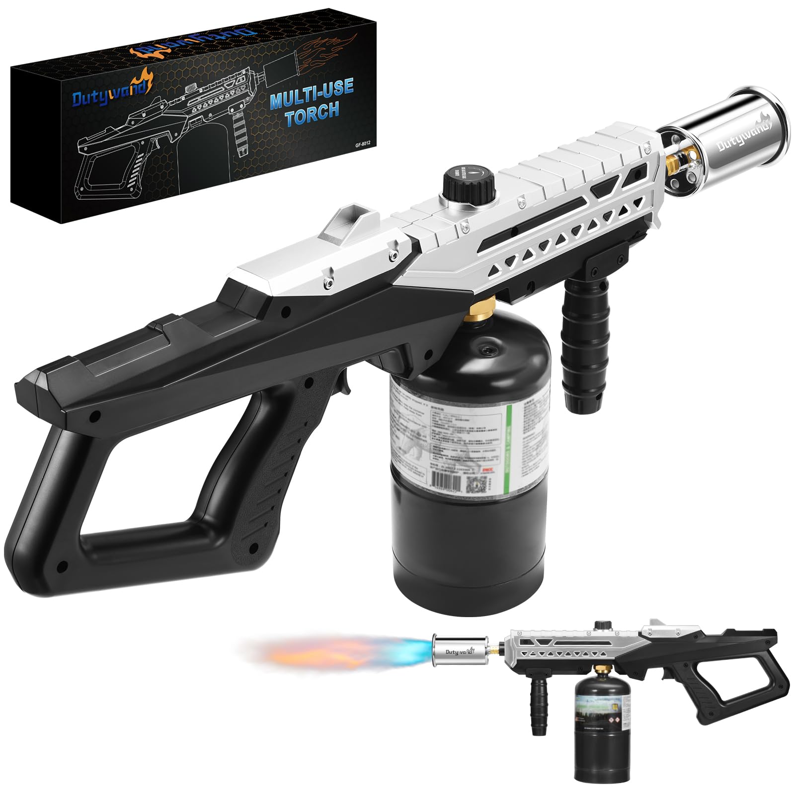 High-Powered Propane Grill Torch Gun - 800,000 BTU Adjustable Flamethrower for BBQ, Sous Vide, Campfire & Charcoal Grills - Professional Cooking Torch Head (Tank Not Included) - Perfect for Outdoor Cooking, Meat Searing & Fire Starting
