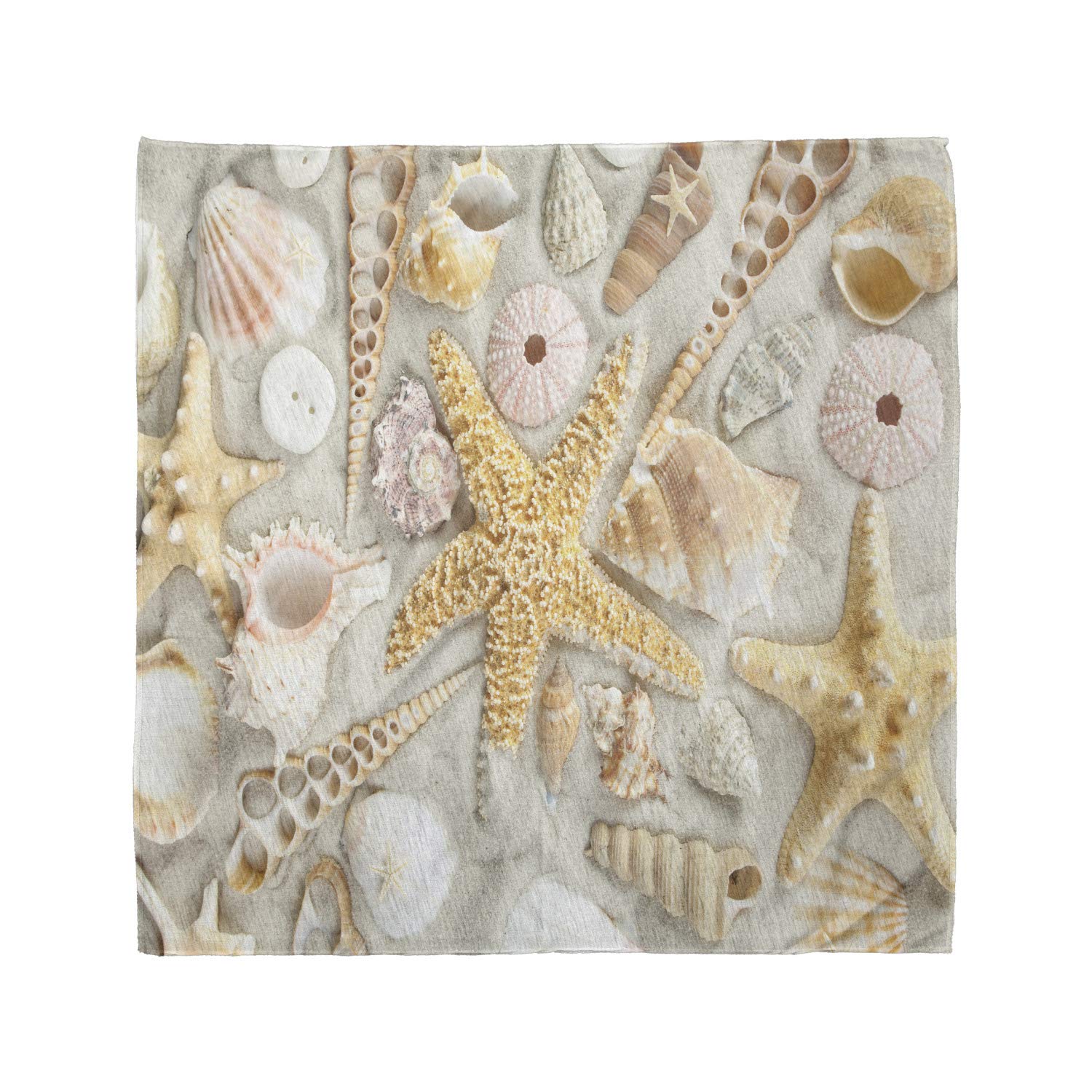Ambesonne Seashell Bandana - Unisex Head & Neck Scarf with Beach Shell Print - Perfect for Summer, Vacations, and Coastal Fashion Accessories