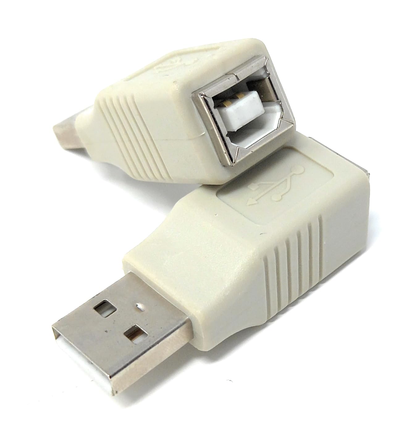 2-Pack USB 2.0 Type A Male to Type B Female Adapter Converter - Compatible with Printers, Scanners, Computers, MIDI Keyboards & External Hard Drives | Perfect for Office Setup, Music Production & Data Transfer